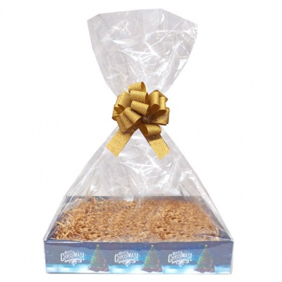 BULK Gift Basket Kit - (Medium) CHRISTMAS TREE EASY FOLD TRAY / GOLD ACCESSORIES x10