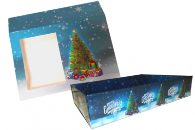 10 x Easy Fold Trays with Sleeves - (30x20x6cm) MEDIUM XMAS TREE TRAYS/XMAS TREE SLEEVES