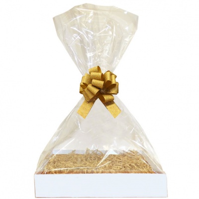 BULK Gift Basket Kit - (Medium) WHITE EASY FOLD TRAY / GOLD ACCESSORIES x10