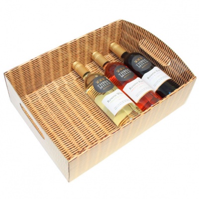 Complete Gift Basket Kit - WICKER FOLD-UP TRAY / RED ACCESSORIES