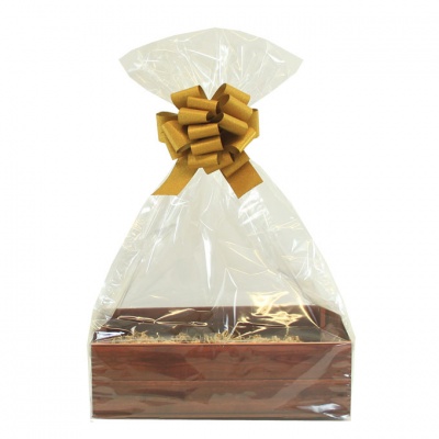 BULK Gift Basket Kit - WOODEN CRATE FOLD-UP TRAY (41cm) / GOLD ACCESSORIES x 10