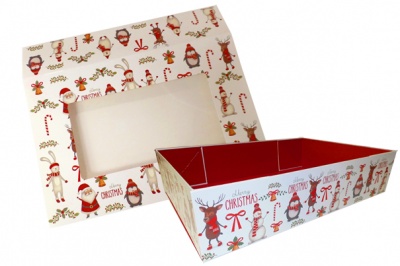 10 x Easy Fold Trays with Sleeves - (35x24x8cm) LARGE CHRISTMAS CHARACTER TRAYS/CHRISTMAS CHARACTER SLEEVES