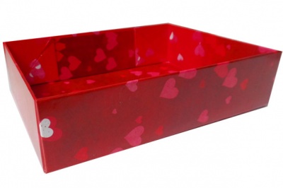 BULK Gift Basket Kit - (Large) HEARTS EASY FOLD TRAYS / RED ACCESSORIES x10