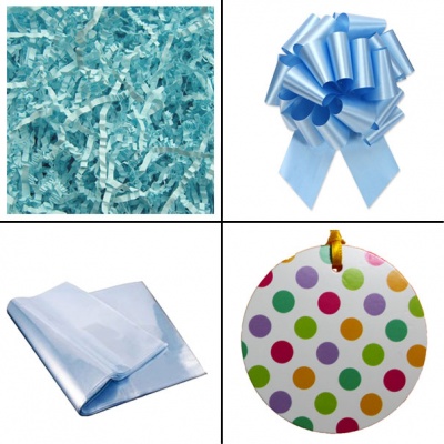 BULK Gift Basket Kit - (Large) SPOTTY EASY FOLD TRAY / BLUE ACCESSORIES x10