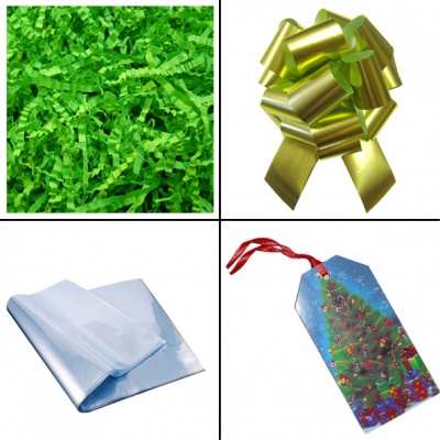 BULK Gift Basket Kit - (Large) CHRISTMAS TREE EASY FOLD TRAY / GREEN ACCESSORIES x10