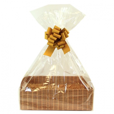 Complete Gift Basket Kit - WICKER FOLD-UP TRAY / GOLD ACCESSORIES