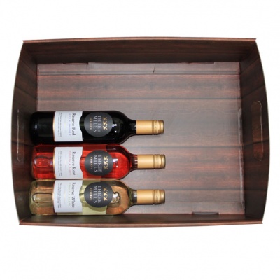 BULK Gift Basket Kit - WOODEN CRATE FOLD-UP TRAY (47cm) / RED ACCESSORIES x 10