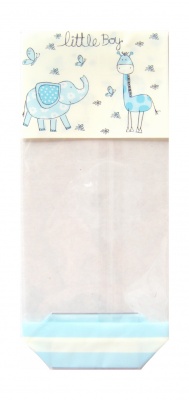 CANDY BAGS (pk 50) with Block Bottom and Twist Ties - LITTLE BOY (small)
