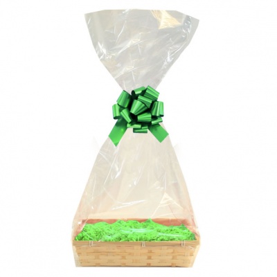 Complete Gift Basket Kit - (30x20x7cm) BAMBOO TRAY / GREEN ACCESSORIES