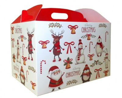 Giant Gable Gift Box - (35x24x18cm) CHRISTMAS CHARACTERS