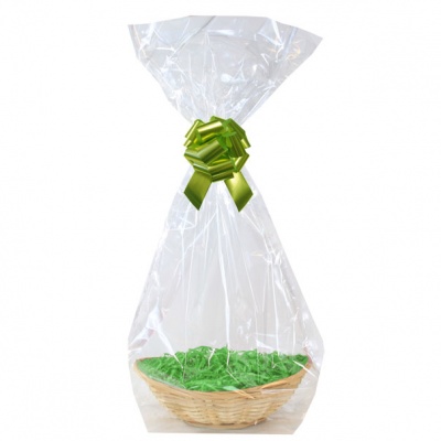 BULK Gift Basket Kit - MEDIUM OVAL BAMBOO / LIGHT GREEN ACCESSORIES x10