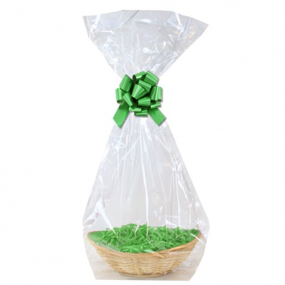 Complete Gift Basket Kit - (22cm) BAMBOO MEDIUM OVAL / GREEN ACCESSORIES