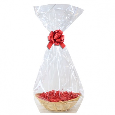 BULK Gift Basket Kit - MEDIUM OVAL BAMBOO / RED ACCESSORIES x10