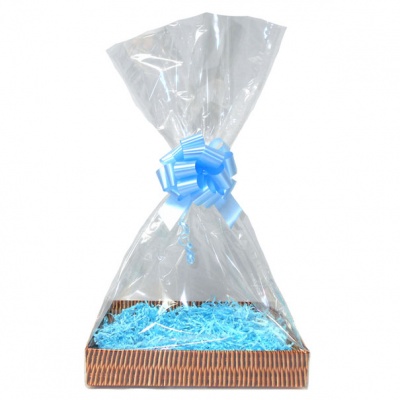 Complete Gift Basket Kit - (Small) WICKER EASY FOLD TRAY/BLUE ACCESSORIES