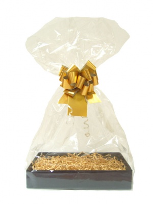 Complete Gift Basket Kit - (Large) BLACK EASY FOLD TRAY / GOLD ACCESSORIES