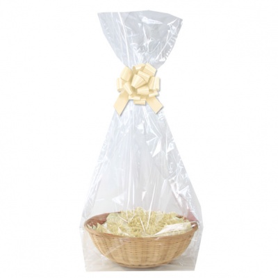Complete Gift Basket Kit - (30cm diameter) BAMBOO LARGE ROUND / CREAM ACCESSORIES