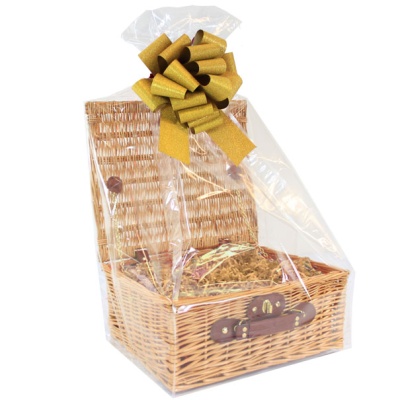 BULK Gift Basket Kit - 12'' NATURAL HAMPER / GOLD ACCESSORIES x10