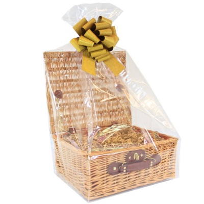 BULK Gift Basket Kit - 14'' NATURAL HAMPER / GOLD ACCESSORIES x10
