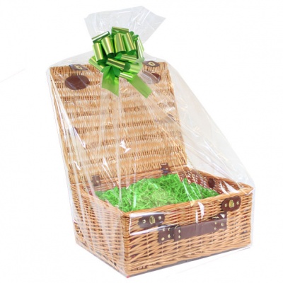 BULK Gift Basket Kit - 18'' NATURAL HAMPER / LIGHT GREEN ACCESSORIES x10