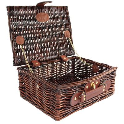 Superior VINTAGE BROWN WICKER Hamper (12'') 30x23x12cm - SMALL