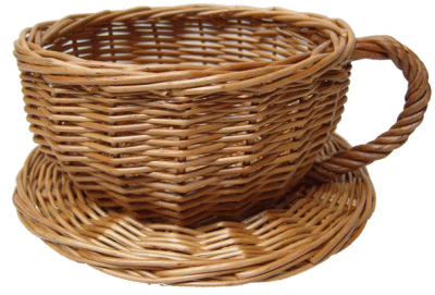 Wicker Cup and Saucer - 20cmx10cm - SMALL