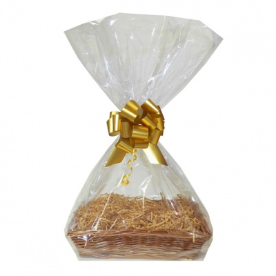 Complete Gift Basket Kit - (36x23x8cm) STEAMED WICKER TRAY / GOLD ACCESSORIES