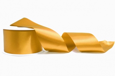 Eco-Friendly Hand-Tied 24cm Satin Bow on Ribbon - GOLD