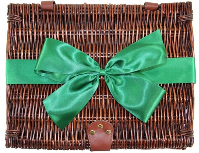 Eco-Friendly Hand-Tied 24cm Satin Bow on Ribbon - GREEN