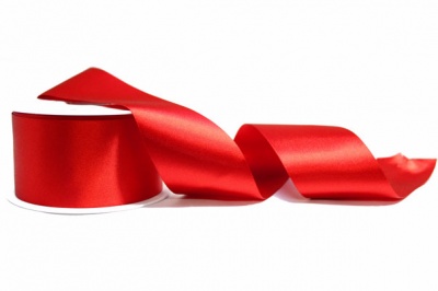 Eco-Friendly Hand-Tied 24cm Satin Bow on Ribbon - RED