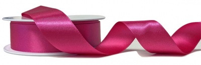 Eco Friendly Double Faced Satin Ribbon - 25mm x 20m - FUCHSIA PINK