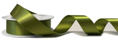 Eco Friendly Double Faced Satin Ribbon - 25mm x 20m - MOSS GREEN