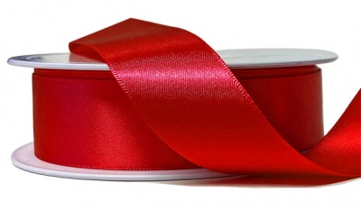 Eco Friendly Double Faced Satin Ribbon - 25mm x 20m - RED
