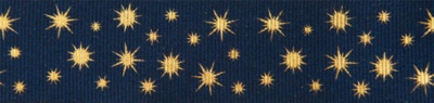 Grosgrain Ribbon - 25mm x 20m - STARS NAVY
