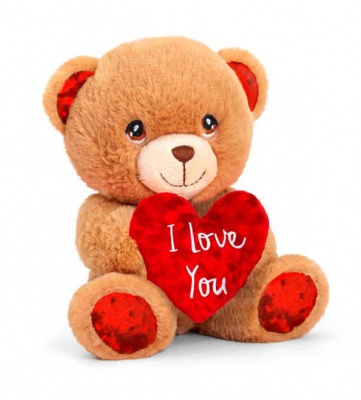 Eco Friendly VALENTINE'S DAY Teddy by Keel Toys - BROWN / HEART