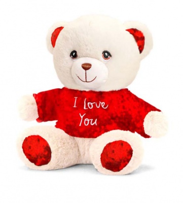Eco Friendly VALENTINE'S DAY Teddy by Keel Toys - WHITE / TOP