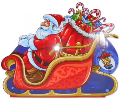 Complete Gift Box Kit with Tissue, Bag, Bow and Tag - SANTA SLEIGH