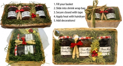 Shrink Wrap a Basket with a Heat Gun, basket, heat gun, gift basket