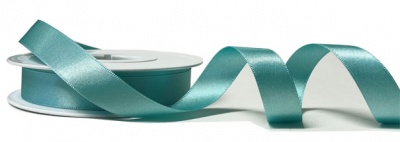 Eco Friendly Double Faced Satin Ribbon - 15mm x 20m - TURQUOISE BLUE