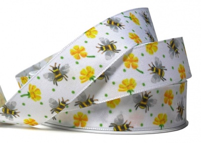 Eco Friendly Satin Ribbon - 25mm x 25m - BUSY BEES