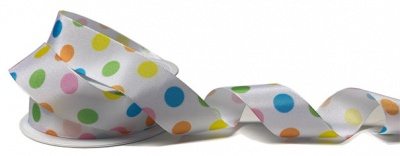 Eco Friendly Satin Ribbon - 25mm x 25m - DOTTY