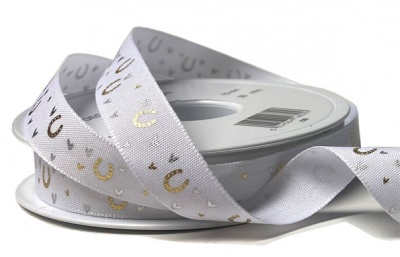 Eco Friendly Double Faced Satin Ribbon - 15mm x 20m - LUCKY HORSESHOE