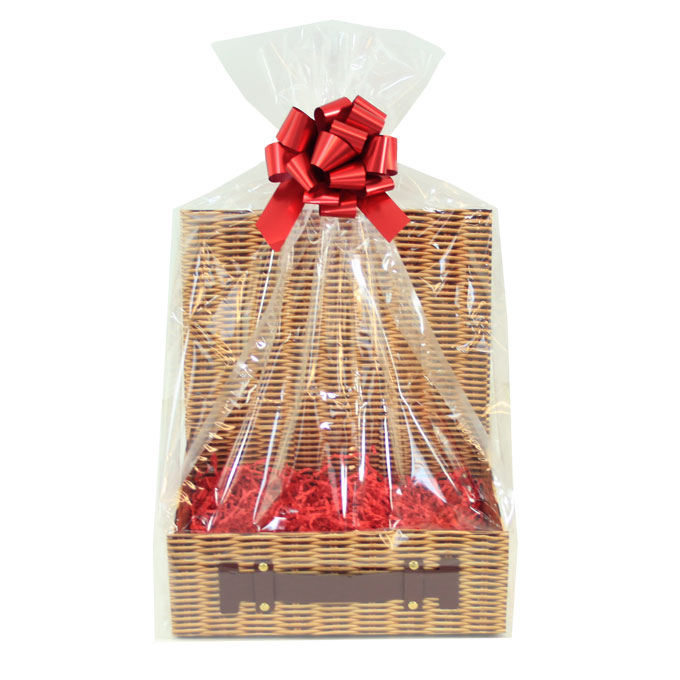 Complete Gift Hamper Kit - (sm) WICKER HAMPER BOX / RED ACCESSORIES