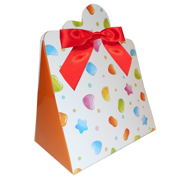 10 x Large Triangle CANDY Gift Box with RED Mini Bows