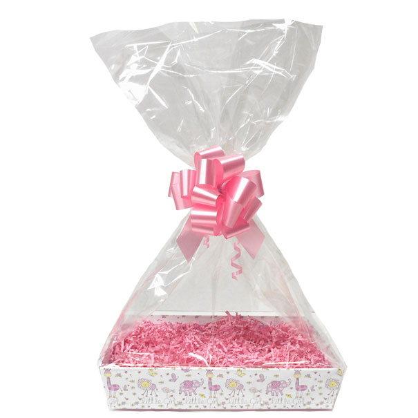BULK Gift Basket Kit - (Small) LITTLE GIRL TRAY / PINK ACCESSORIES x10