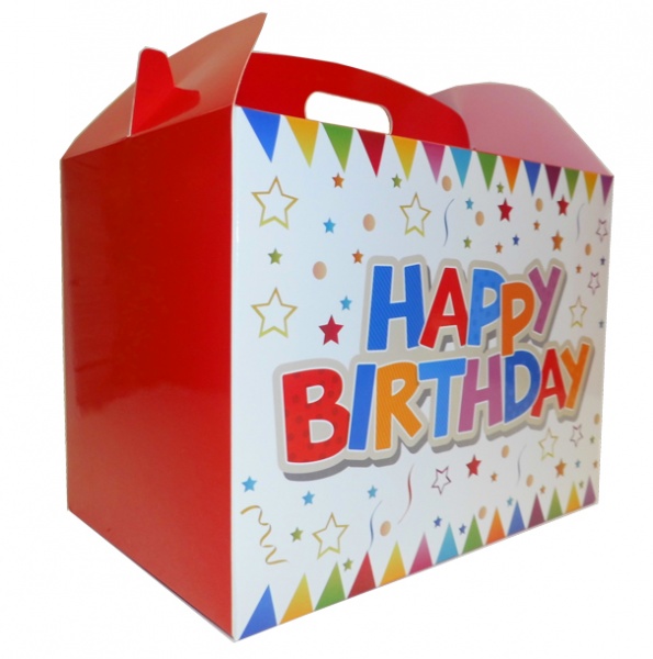 Gable Boxes - 24x18x16 (pk10 Large) - HAPPY BIRTHDAY