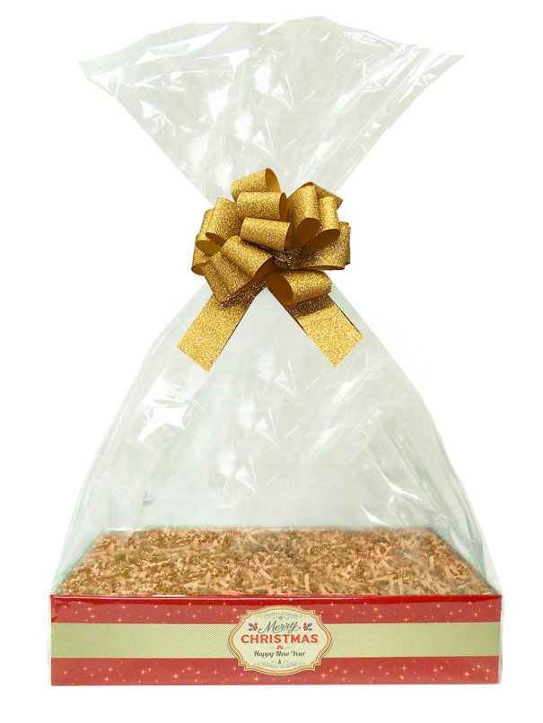 BULK Gift Basket Kit - (Small) MERRY CHRISTMAS EASY FOLD TRAY / GOLD ACCESSORIES x10