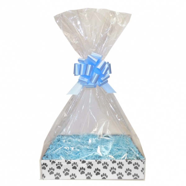 BULK Gift Basket Kit - (Small) PAW PRINT EASY FOLD TRAY / BLUE ACCESSORIES x10