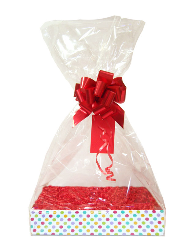 BULK Gift Basket Kit - (Small) SPOTTY EASY FOLD TRAY / RED ACCESSORIES x10
