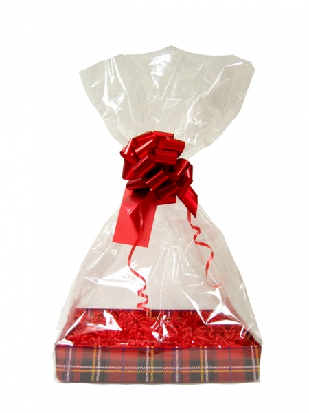 BULK Gift Basket Kit - (Large) TARTAN EASY FOLD TRAYS / RED ACCESSORIES x10