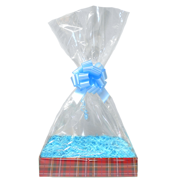 Complete Gift Basket Kit - (Medium) TARTAN EASY FOLD TRAY / BLUE ACCESSORIES